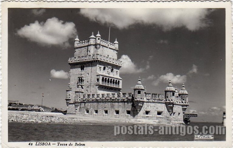 Bilhete postal antigo de Lisboa , Portugal: Torre de Bélem - 158