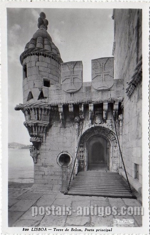 Bilhete postal antigo de Lisboa , Portugal: Torre de Bélem - 160