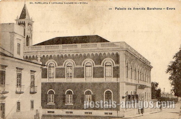 Bilhete postal do Palácio da Avenida Barahona, Évora | Portugal em postais antigos