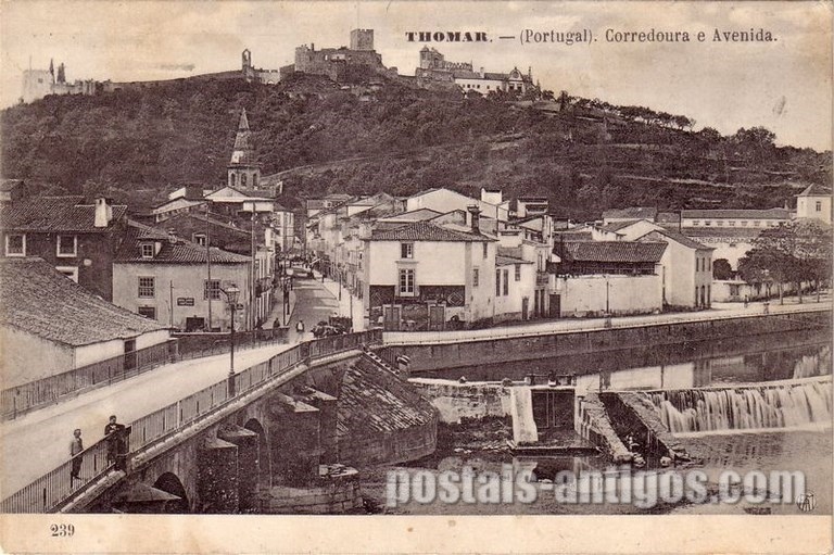 Bilhete postal antigo de Tomar: Corredoura e avenida | Portugal em postais antigos