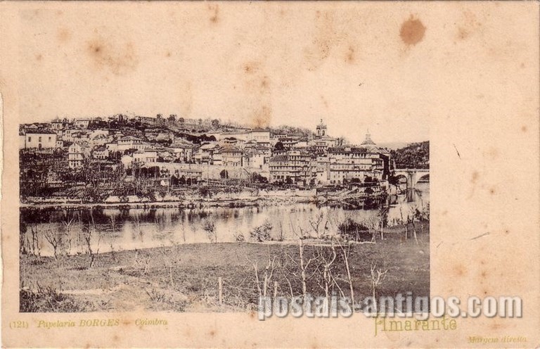 Bilhete postal ilustrado de Amarante: Margem direita | Portugal em postais antigos