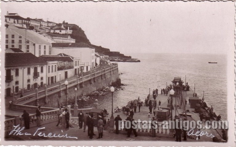 Bilhete postal dos Cais, Angra do Heroísmo, Açores | Portugal em postais antigos