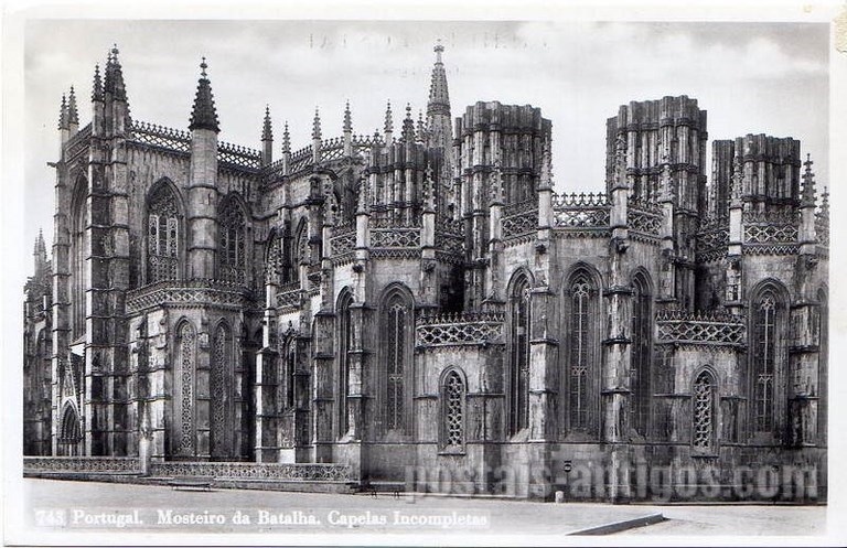 Bilhete postal de Batalha: as Capelas Imperfeirtas do Mosteiro | Portugal em postais antigos 