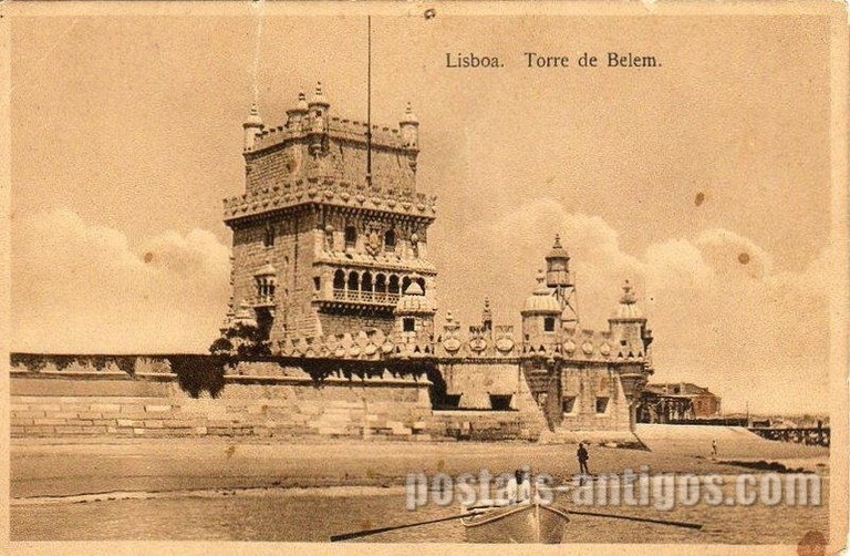 Bilhete postal antigo de Lisboa , Portugal: Torre de Bélem - 118