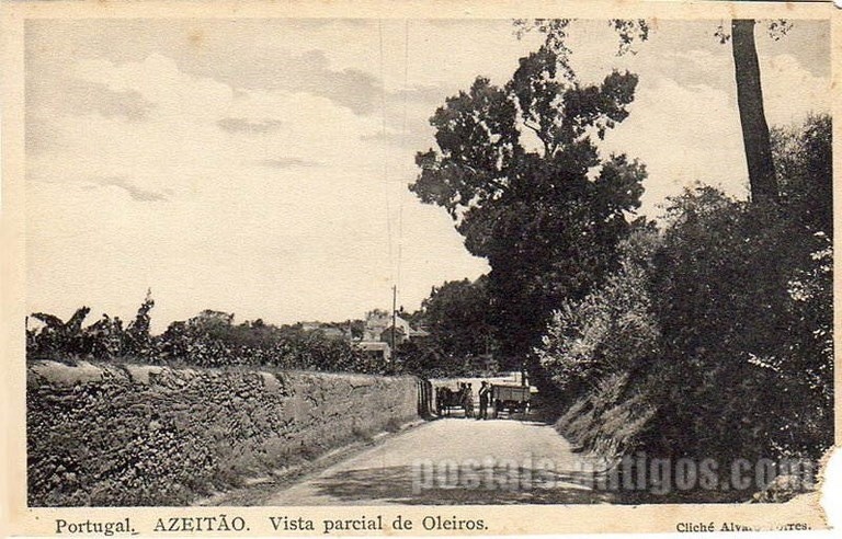 Bilhete postal ilustrtado de Setúbal, Azeitão, Chafariz d'Aldeia Rica | Portugal em postais antigos