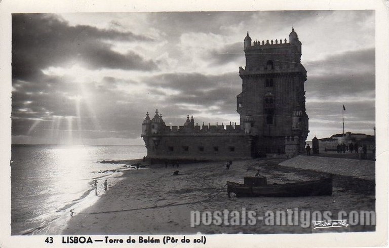 Bilhete postal antigo de Lisboa , Portugal: Torre de Bélem - 162
