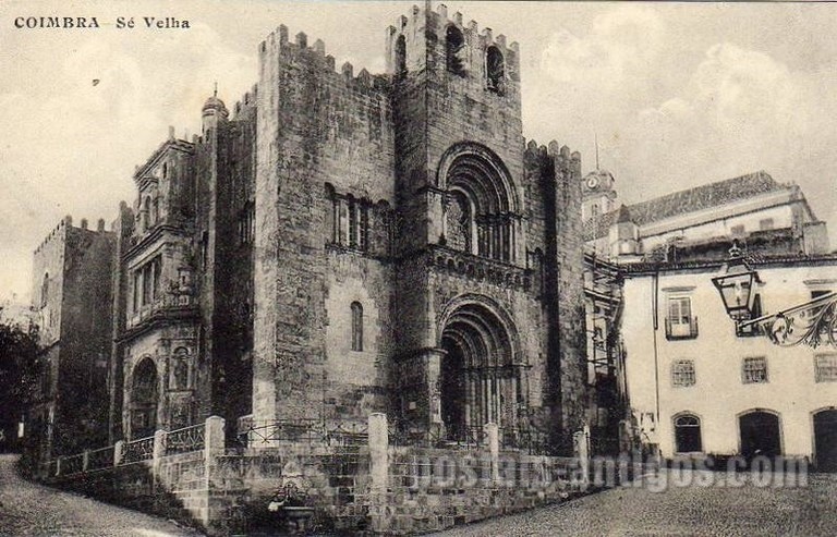 Postal antigo de Coimbra, Portugal: Coimbra - Sé Velha.