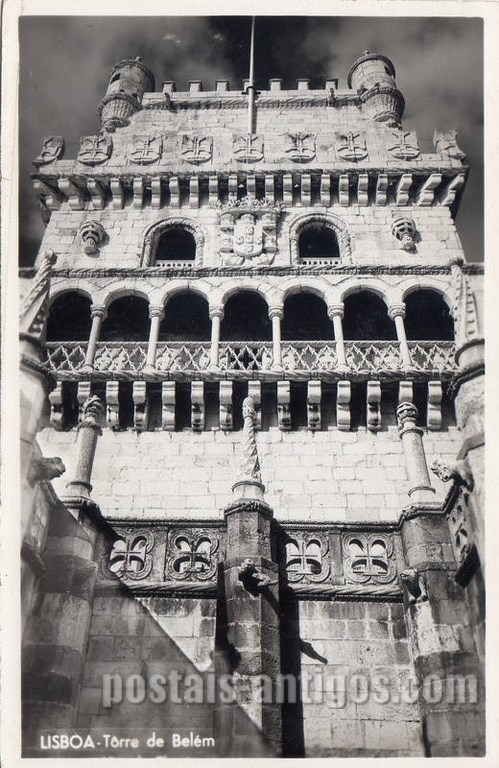 Bilhete postal antigo de Lisboa , Portugal: Torre de Bélem - 133