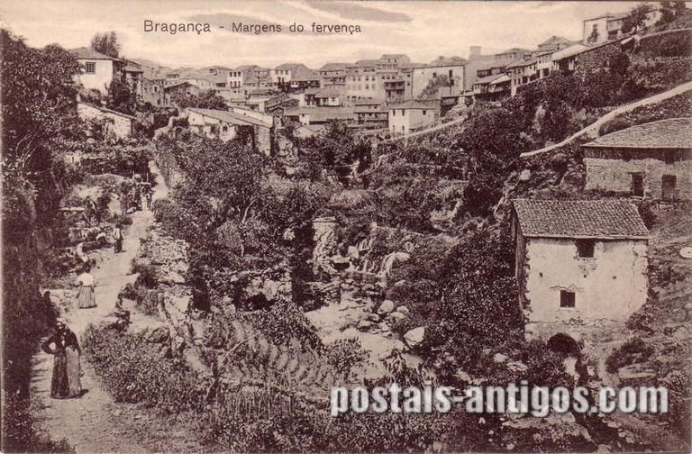 Bilhete postal de Bragança: Margens do Fervença | Portugal em postais-antigos.com