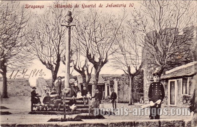 Postais antigos de Bragança: Alameda do Quartel de Infantaria 10 | Portugal em postais antigos