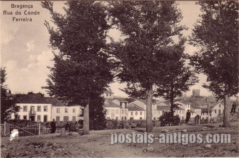Postais antigos de Bragança: Rua do Conde Ferreira | Portugal em postais antigos