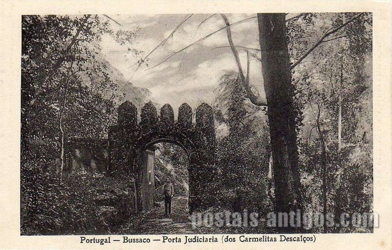 Postal antigo de Buçaco, Portugal: Porta Judiciária (dos Carmelitas Descalços).