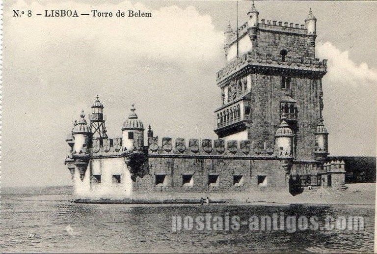 Bilhete postal antigo de Lisboa , Portugal: Torre de Bélem - 120