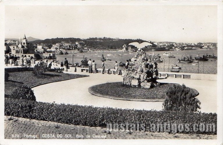 Bilhete postal ilustrado da Costa do Sol, Baia de Cascais | Portugal em postais antigos 