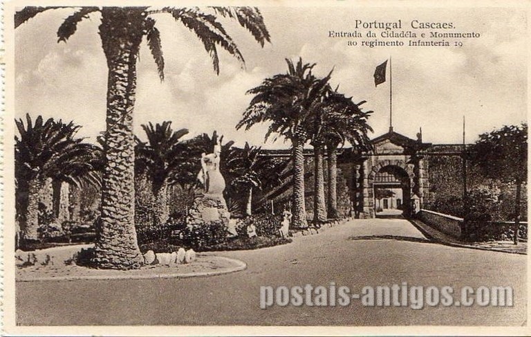 Bilhete postal ilustrado de Cascais, Entrada da Cidadela | Portugal em postais antigos 