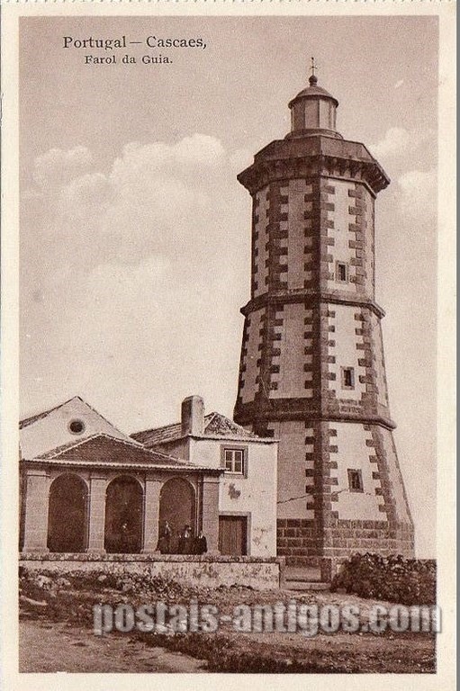 Bilhete postal ilustrado de Cascais, Farol da Guia | Portugal em postais antigos 