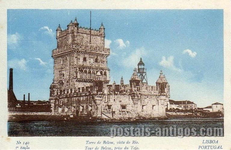 Bilhete postal antigo de Lisboa , Portugal: Torre de Bélem - 101