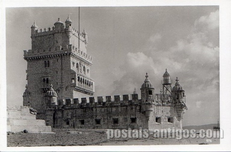 Bilhete postal antigo de Lisboa , Portugal: Torre de Bélem - 182
