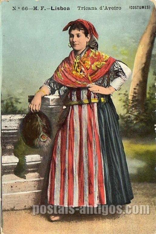 Bilhete postal ilustrado de Aveiro, Costume de Tricana d'Aveiro | Portugal em postais antigos