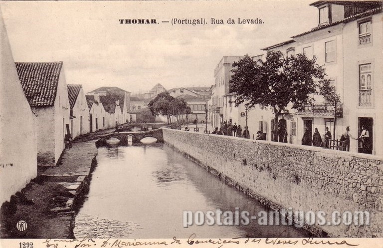 Bilhete postal antigo de Tomar: Rua da Levada | Portugal em postais antigos