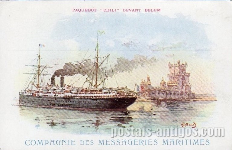 Bilhete postal antigo de Lisboa , Portugal: Torre de Bélem - 22