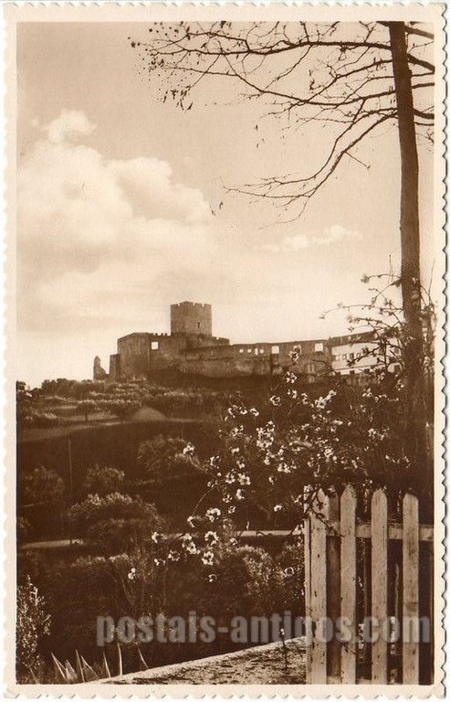 Bilhete postal ilustrado de Tomar, Castelo visto da Senhora da Conceição | Portugal em postais antigos 
