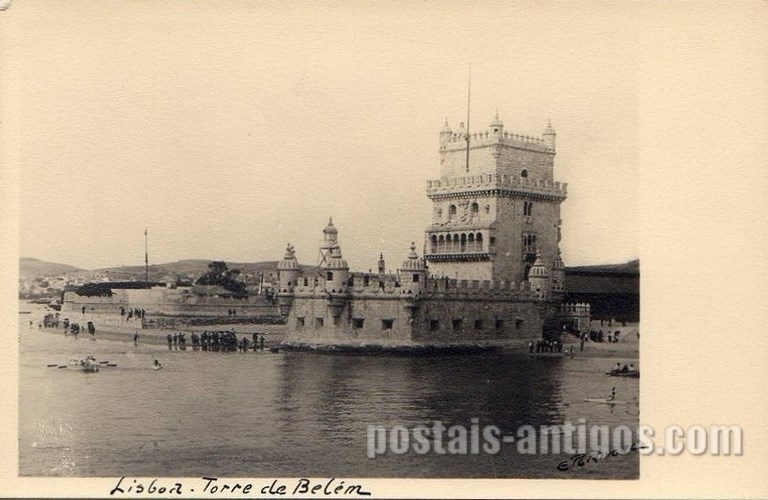 Bilhete postal antigo de Lisboa , Portugal: Torre de Bélem - 96