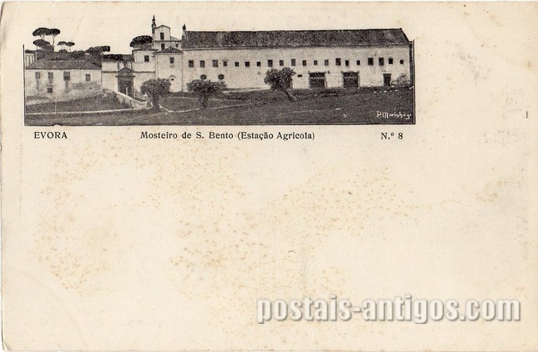 Bilhete postal do Mosteiro São Bento​ (estação agricola)​, Évora | Portugal em postais antigos