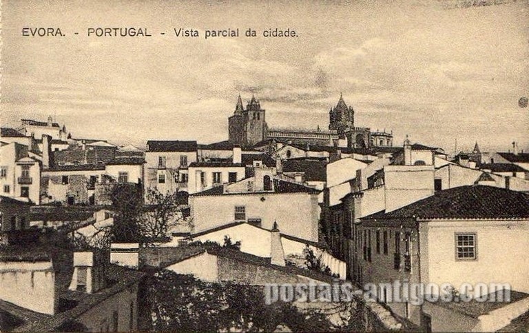 Bilhete postal da Vista parcial da Cidade​ de Évora | Portugal em postais antigos