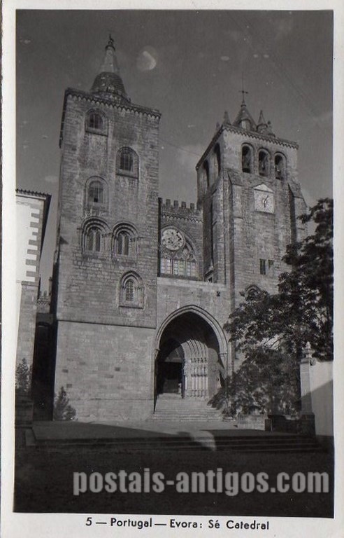 Bilhete postal da Sé Catedral​ de Évora | Portugal em postais antigos