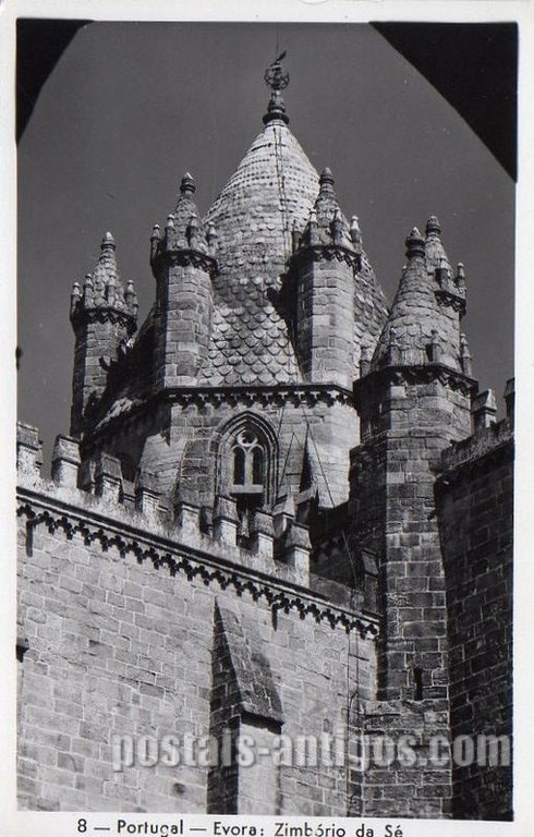 Bilhete postal do Zimbório da Sé​ de Évora | Portugal em postais antigos