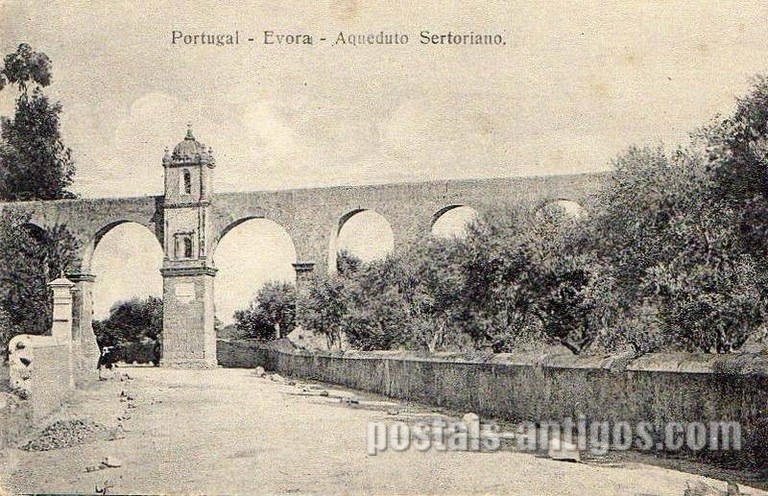 Bilhete postal do Aqueduto Sertoriano​, Évora | Portugal em postais antigos