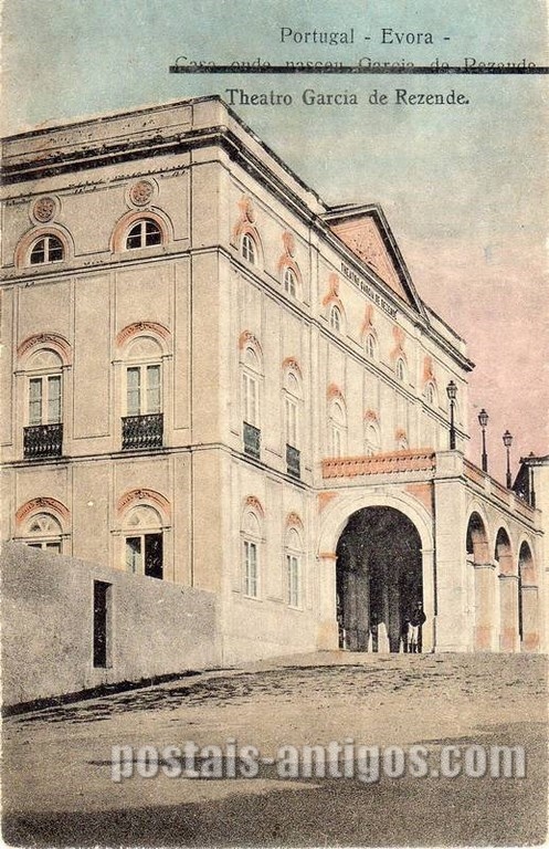 Bilhete postal do Teatro Garcia de Resende, Évora | Portugal em postais antigos