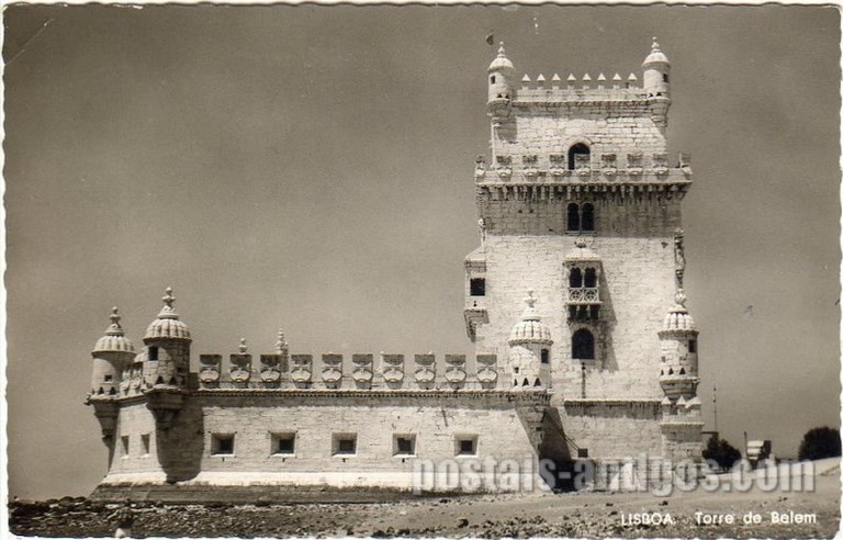 Bilhete postal antigo de Lisboa , Portugal: Torre de Bélem - 180