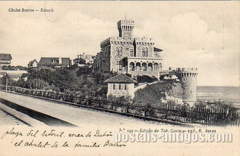 Bilhete postal ilustrado do nChalet Barros em Estoril, Cascais | Portugal em postais antigos 