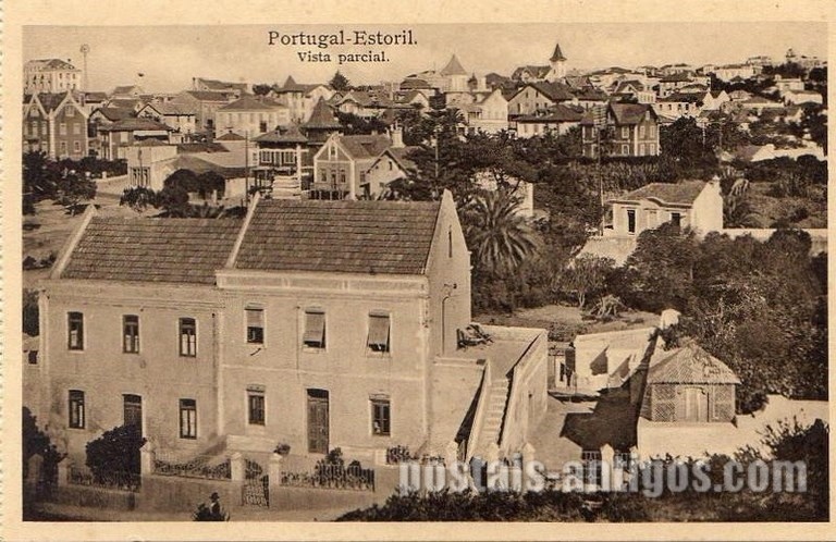 Bilhete postal ilustrado de Estoril, Vista parcial | Portugal em postais antigos 