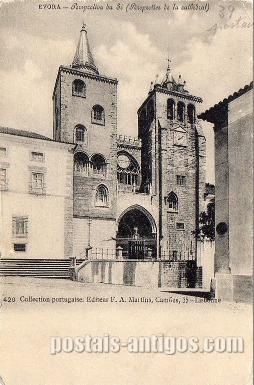 Bilhete postal da Perspectiva da Sé​​, Évora | Portugal em postais antigos
