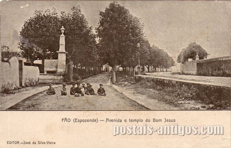 Bilhete postal ilustrado antigo do Templo do Bom Jesus, Fão | Portugal em postais-antigos.com