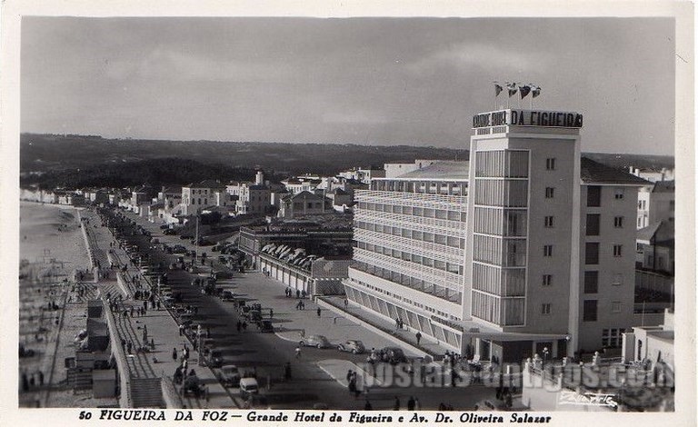 Postal antigo de Figueira da Foz, Portugal: Grande Hotel da Figueira.