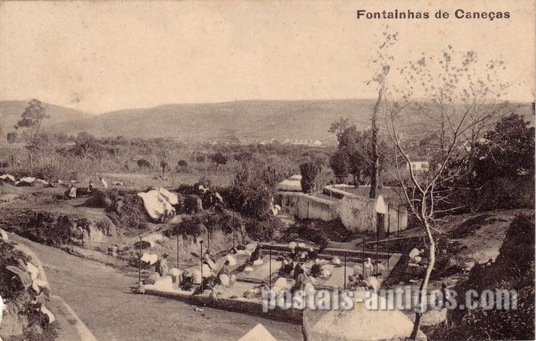 bilhete postal ilustrado antigo das Fontainhas de Caneças  | Portugal em postais antigos