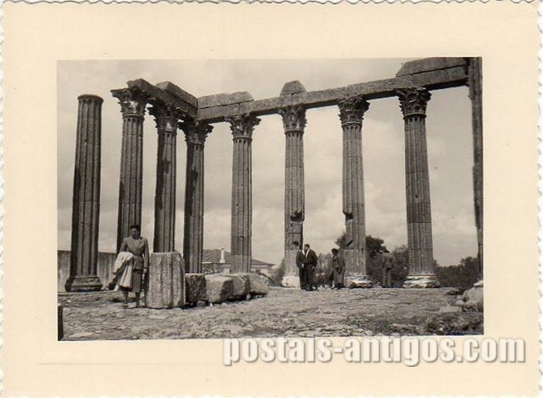 Bilhete postal do Templo Romano de Diana, Évora | Portugal em postais antigos