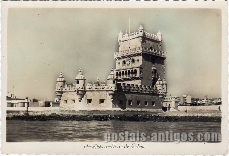 Bilhete postal antigo de Lisboa , Portugal: Torre de Bélem - 156