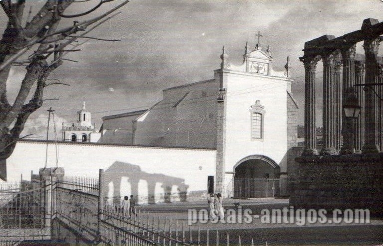 Bilhete postal do Pormenor do Largo do Conde de Vila Flôr, Évora | Portugal em postais antigos