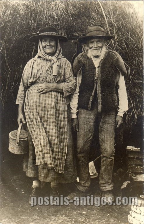 Bilhete postal de Velhos camponeses Alentejanos, Évora | Portugal em postais antigos
