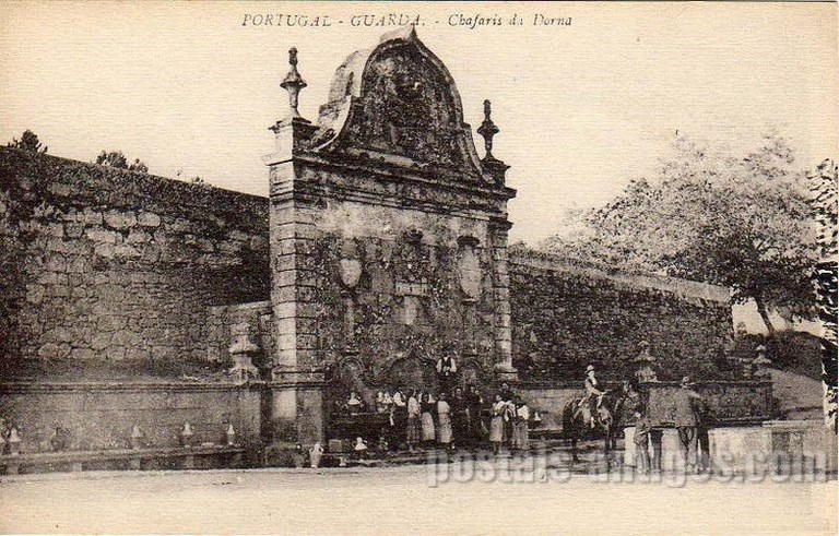 Bilhete postal antigo do chafariz da Dorna de Guarda | Portugal em postais antigos