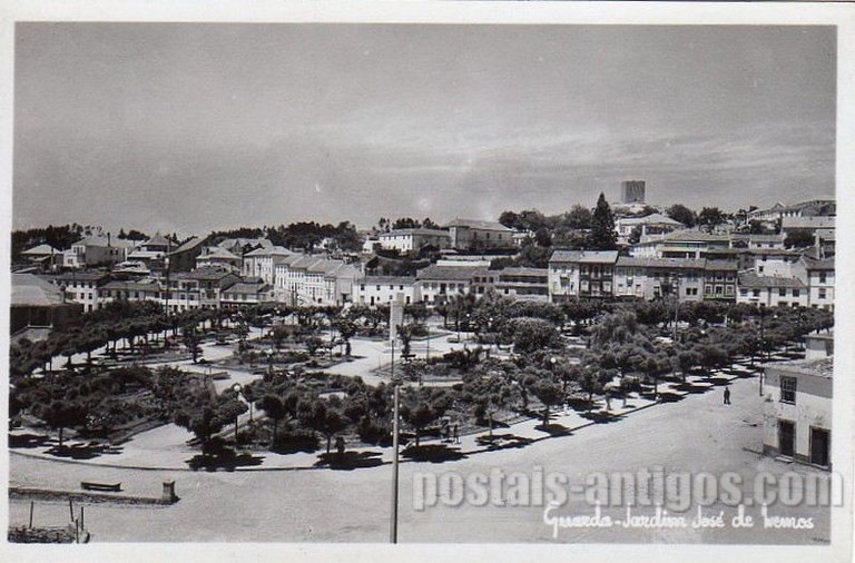Bilhete postal antigo do Jardim José de Lemos de Guarda | Portugal em postais antigos