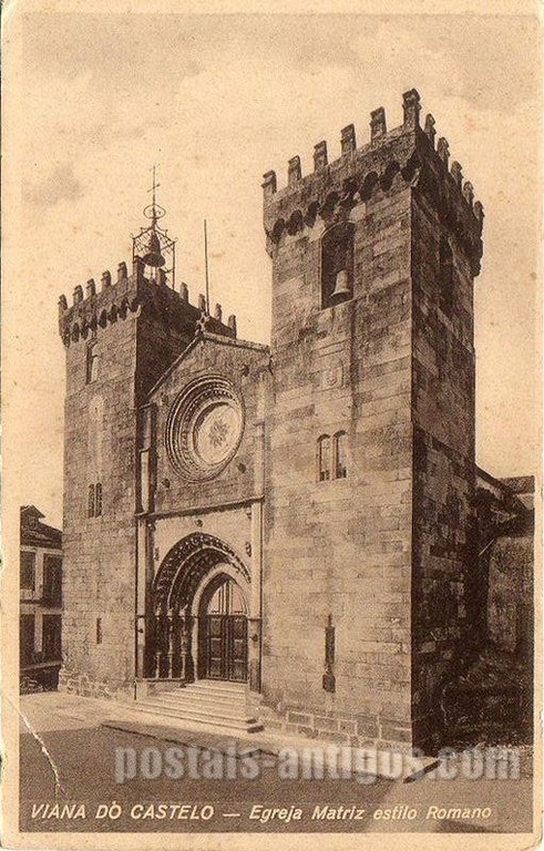 Bilhete postal antigo de Viana do Castelo, Igreja Matriz | Portugal em postais antigos