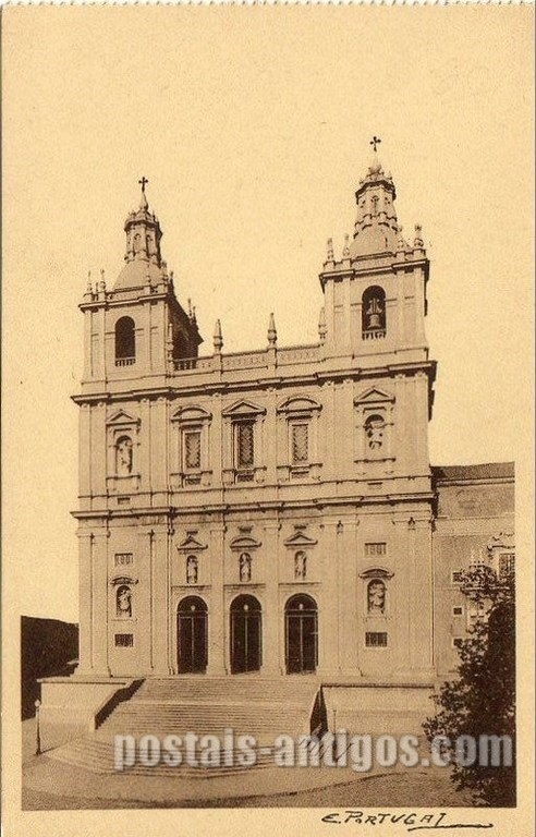 Bilhete postal ilustrado Lisboa, Igreja São Vicente de Fora | Portugal em postais antigos