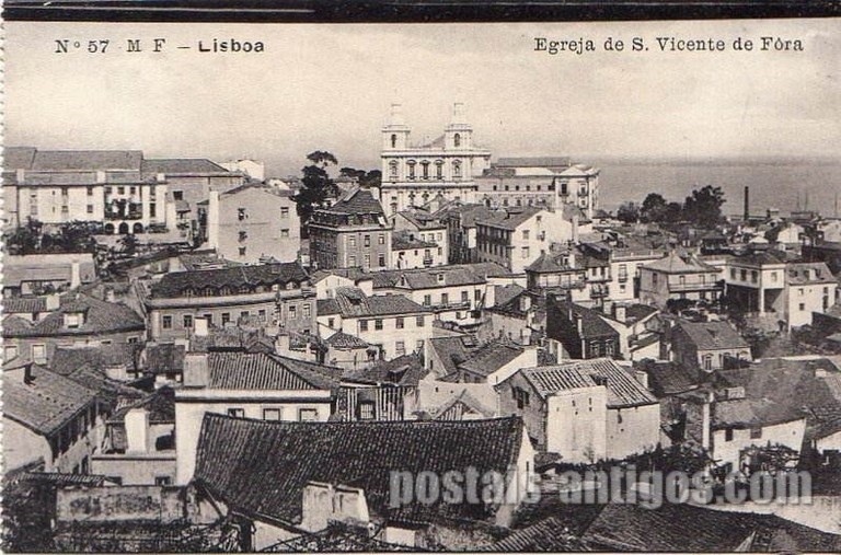 Bilhete postal ilustrado de Lisboa, Igreja de São Vicente de Fora | Portugal em postais antigos