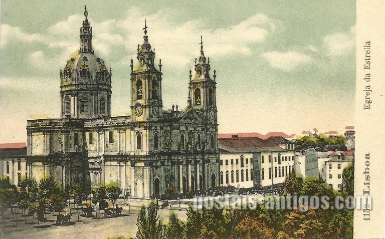 Bilhete postal ilustrado Lisboa, Igreja da Estrela | Portugal em postais antigos